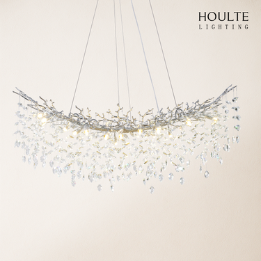 Frostleaf Crystal Cascade Tree Branch Linear Chandelier 55"