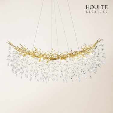 Frostleaf Crystal Cascade Tree Branch Linear Chandelier 55"