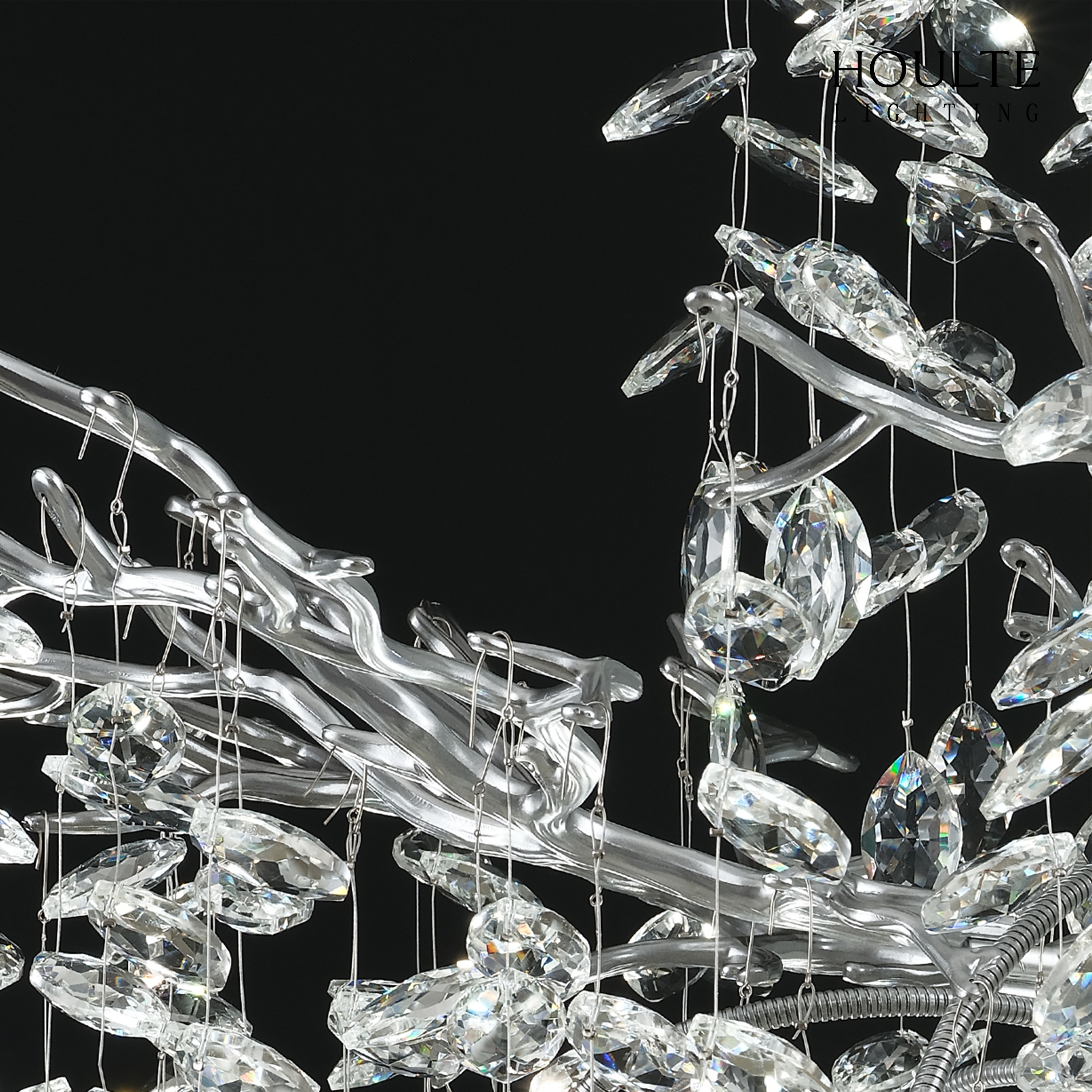 Frostleaf Crystal Grand Cascade Branches Chandelier 21''