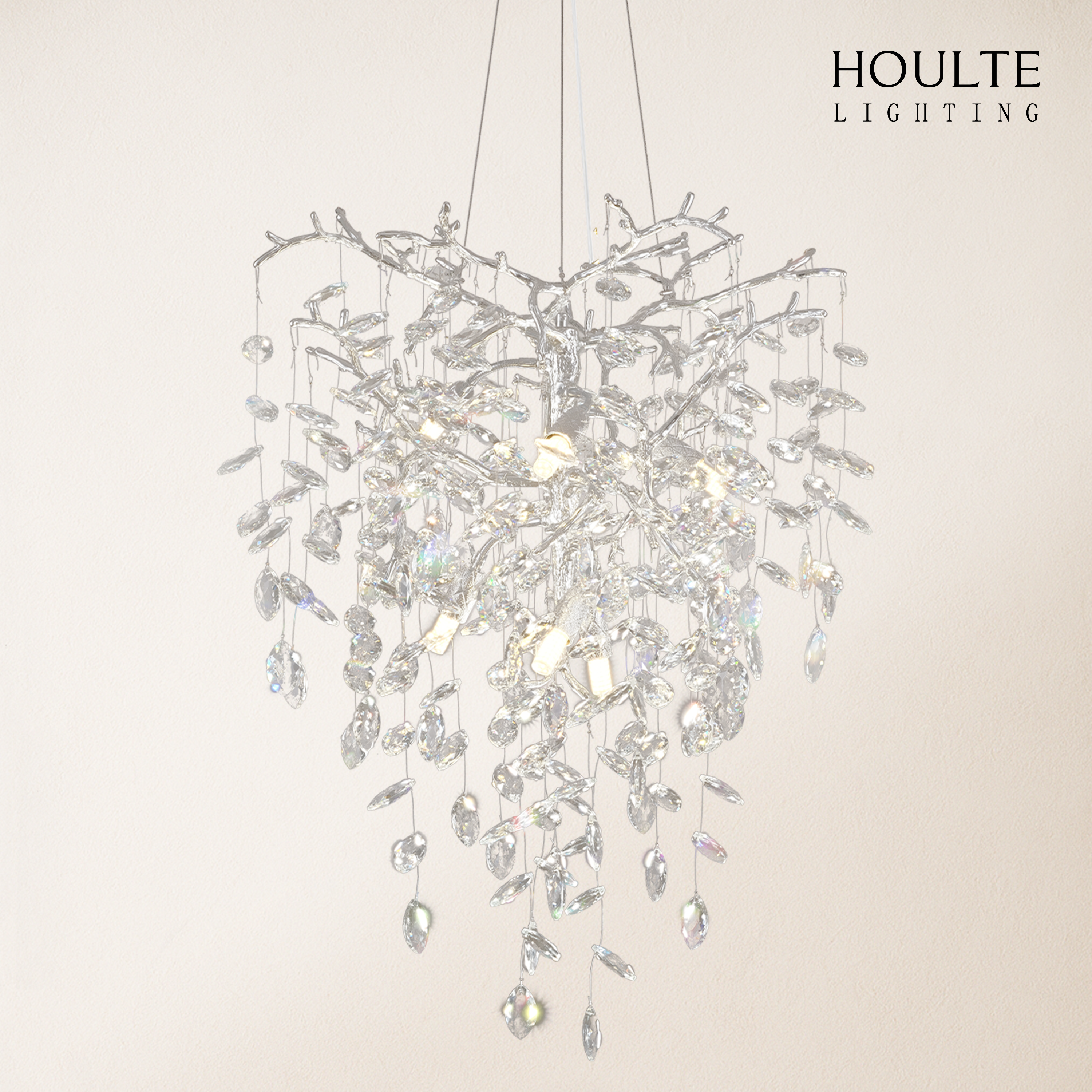 Frostleaf Crystal Grand Cascade Branches Chandelier 21''