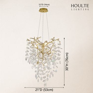 Frostleaf Crystal Grand Cascade Branches Chandelier 21''
