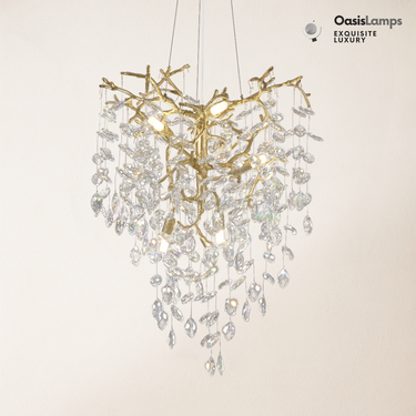 Frostleaf Crystal Grand Cascade Branches Chandelier 21''