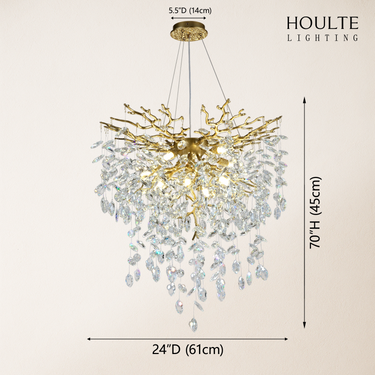 Frostleaf Crystal Grand Cascade Branches Chandelier 24''