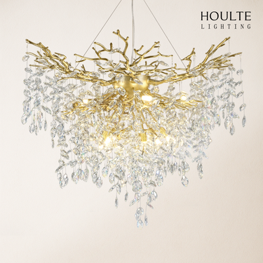 Frostleaf Crystal Grand Cascade Branches Chandelier 40''