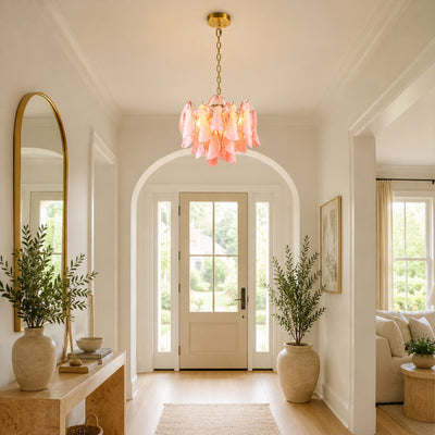 Nivelle Textured Glass Petal Chandelier 19.6"D