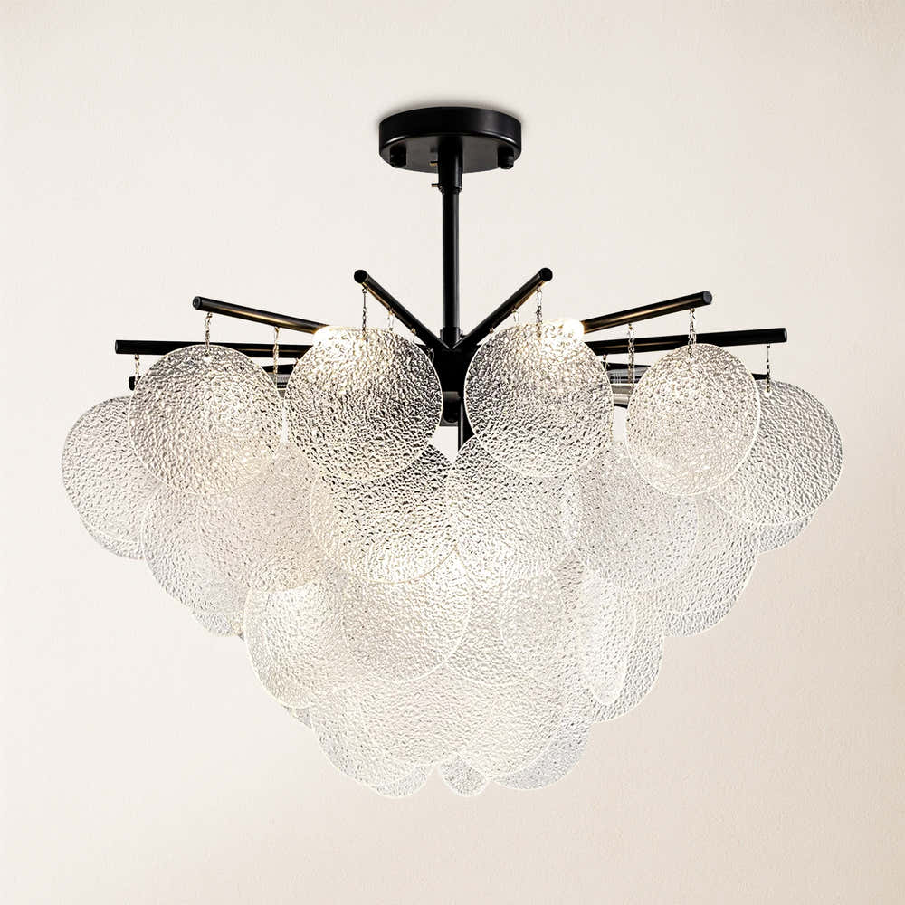 Velmora Glass Disc Tiered Chandelier 60cm D