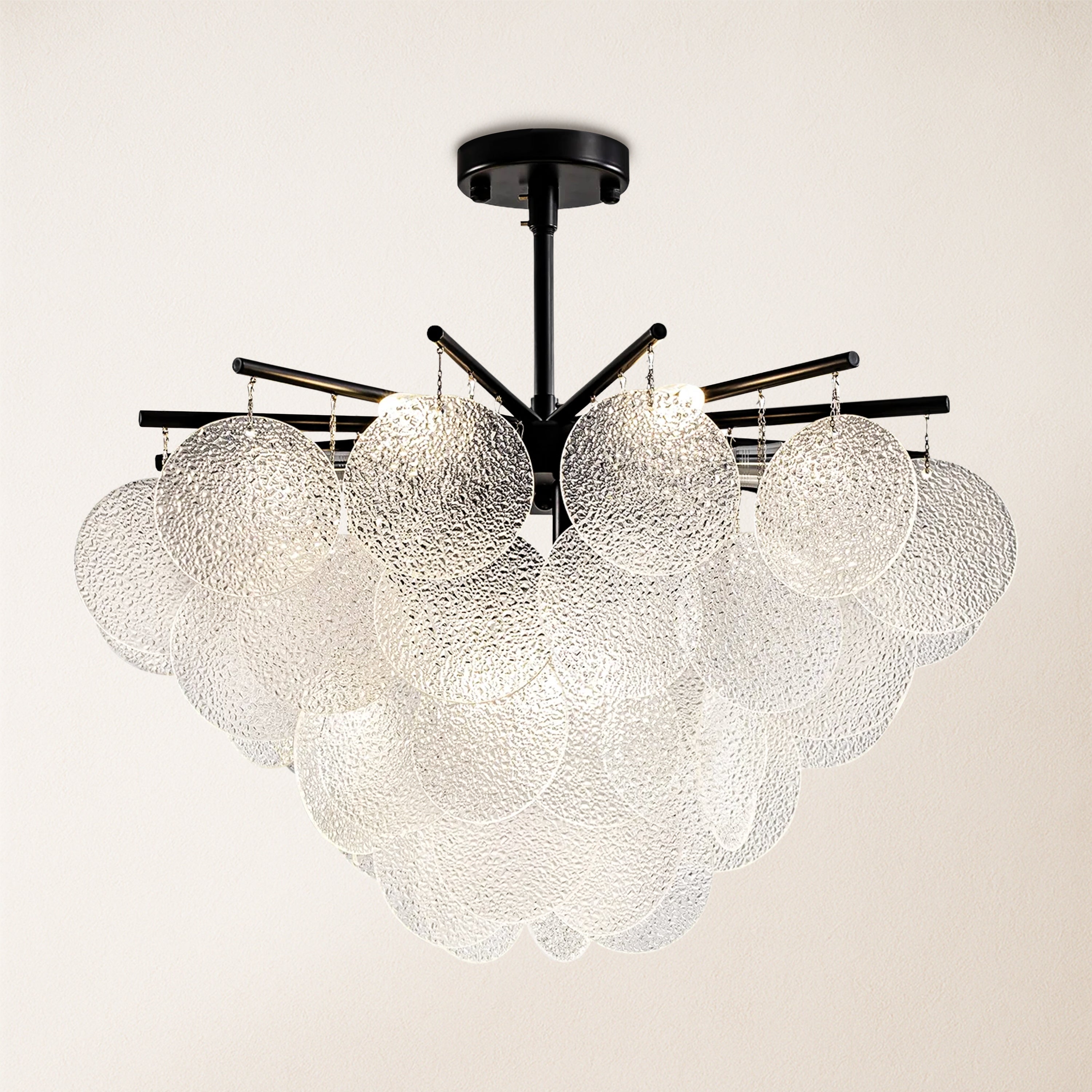 Velmora Glass Disc Tiered Chandelier 60cm D