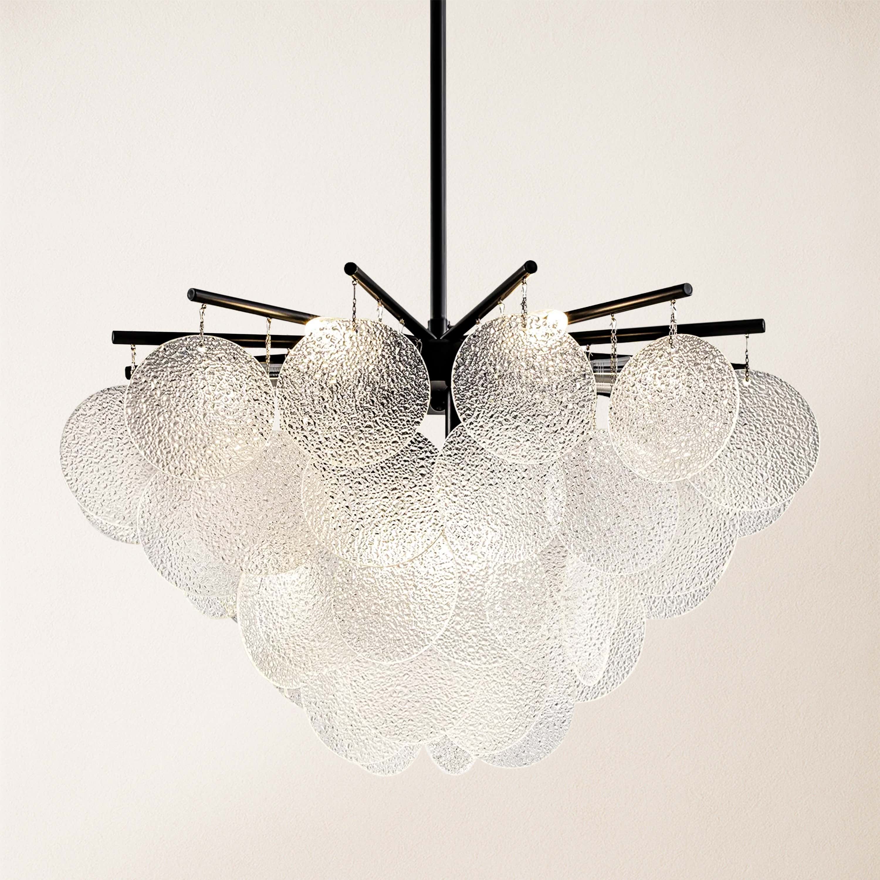 Velmora Glass Disc Tiered Chandelier 60cm D