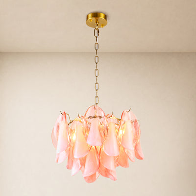 Nivelle Textured Glass Petal Chandelier 19.6"D