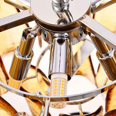 Nivelle Textured Glass Petal Chandelier 19.6"D