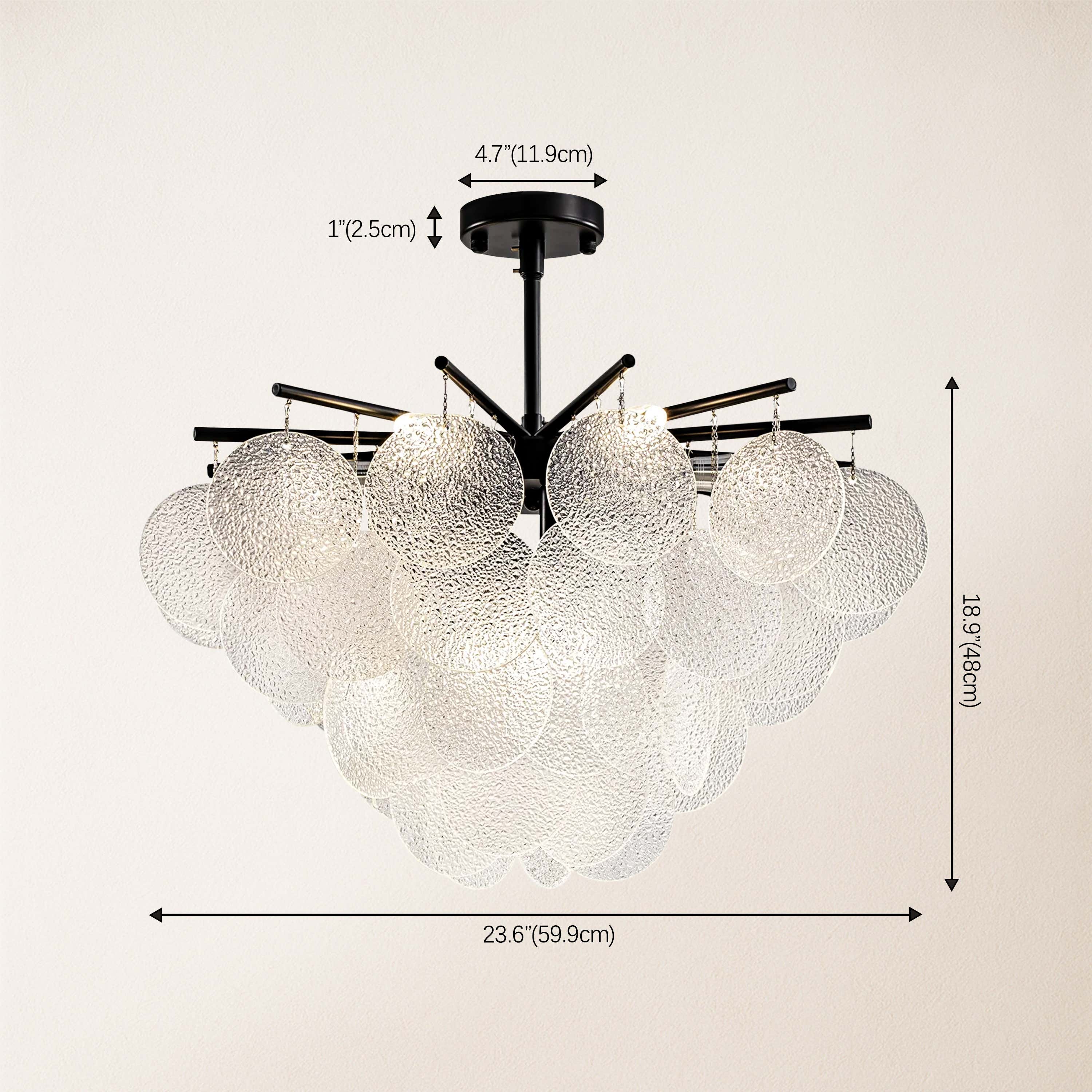 Velmora Glass Disc Tiered Chandelier 60cm D