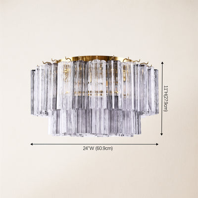 Dawel Glass Round Flush Mount 24"D