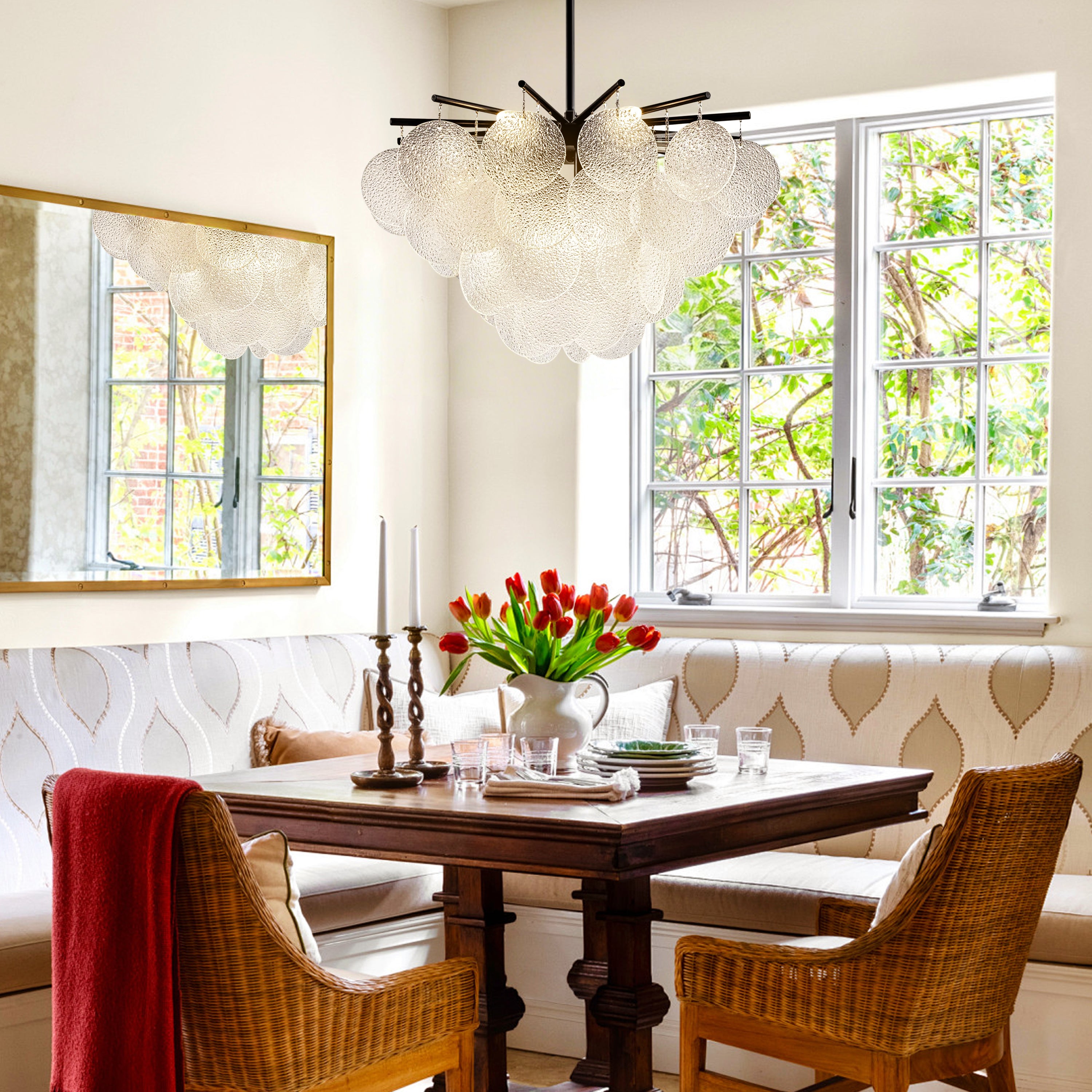 Velmora Glass Disc Tiered Chandelier 60cm D