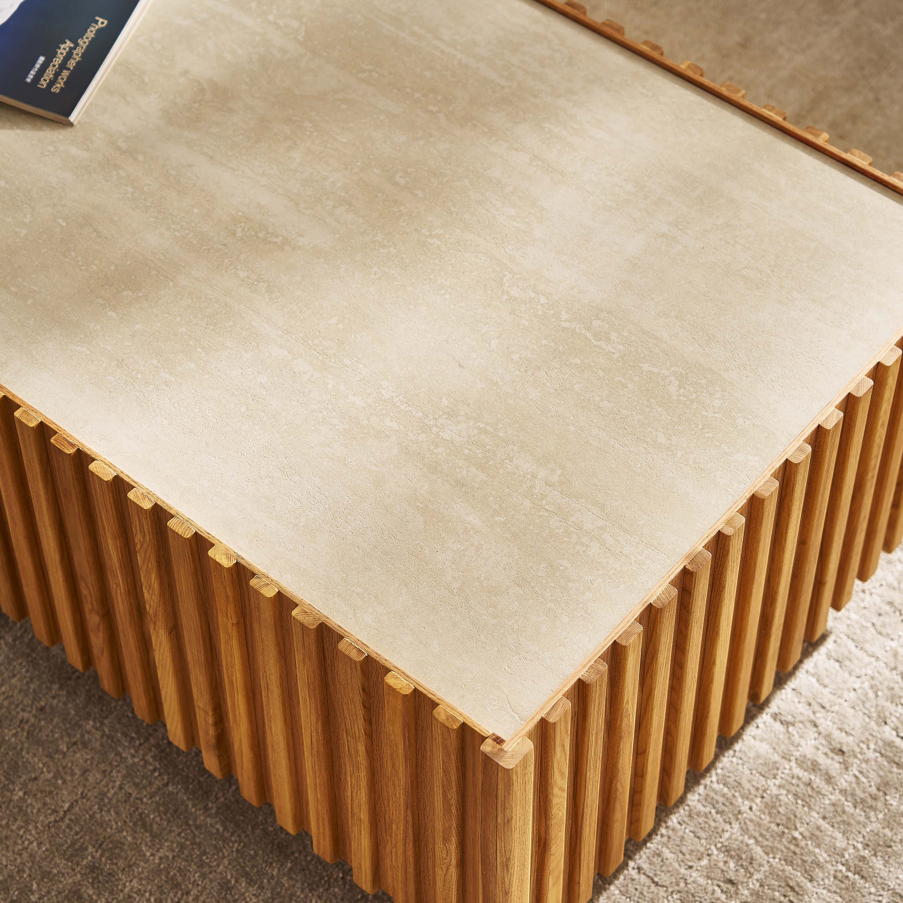 Isla Oak Sintered Stone Rectangle Coffee Table 120cm