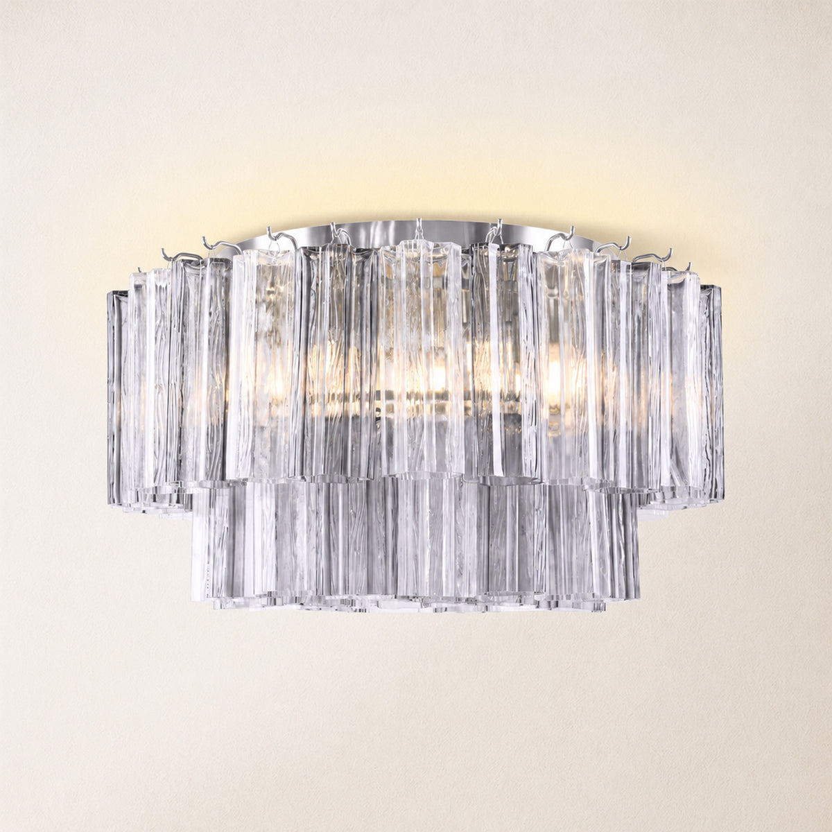 Dawel Glass Round Flush Mount 24"D