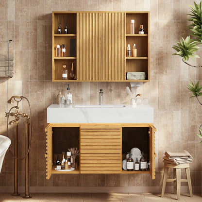 Isla Oak Bathroom Vanity 91cm W