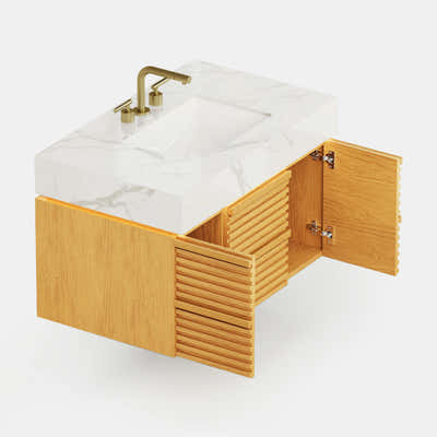 Isla Oak Bathroom Wall Mirror And Vanity Set
