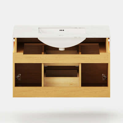 Isla Oak Bathroom Wall Mirror And Vanity Set