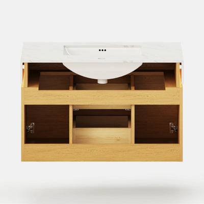 Isla Oak Bathroom Wall Mirror And Vanity Set