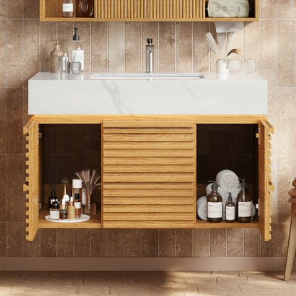 Isla Oak Bathroom Vanity 91cm W
