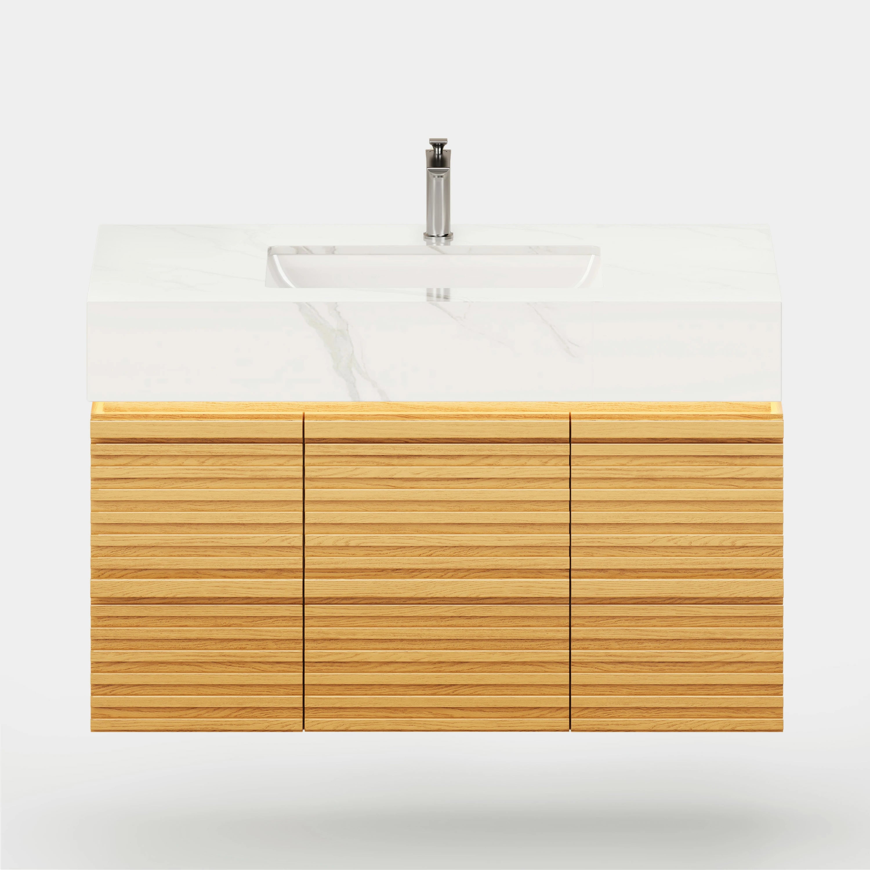 Isla Oak Bathroom Wall Mirror And Vanity Set