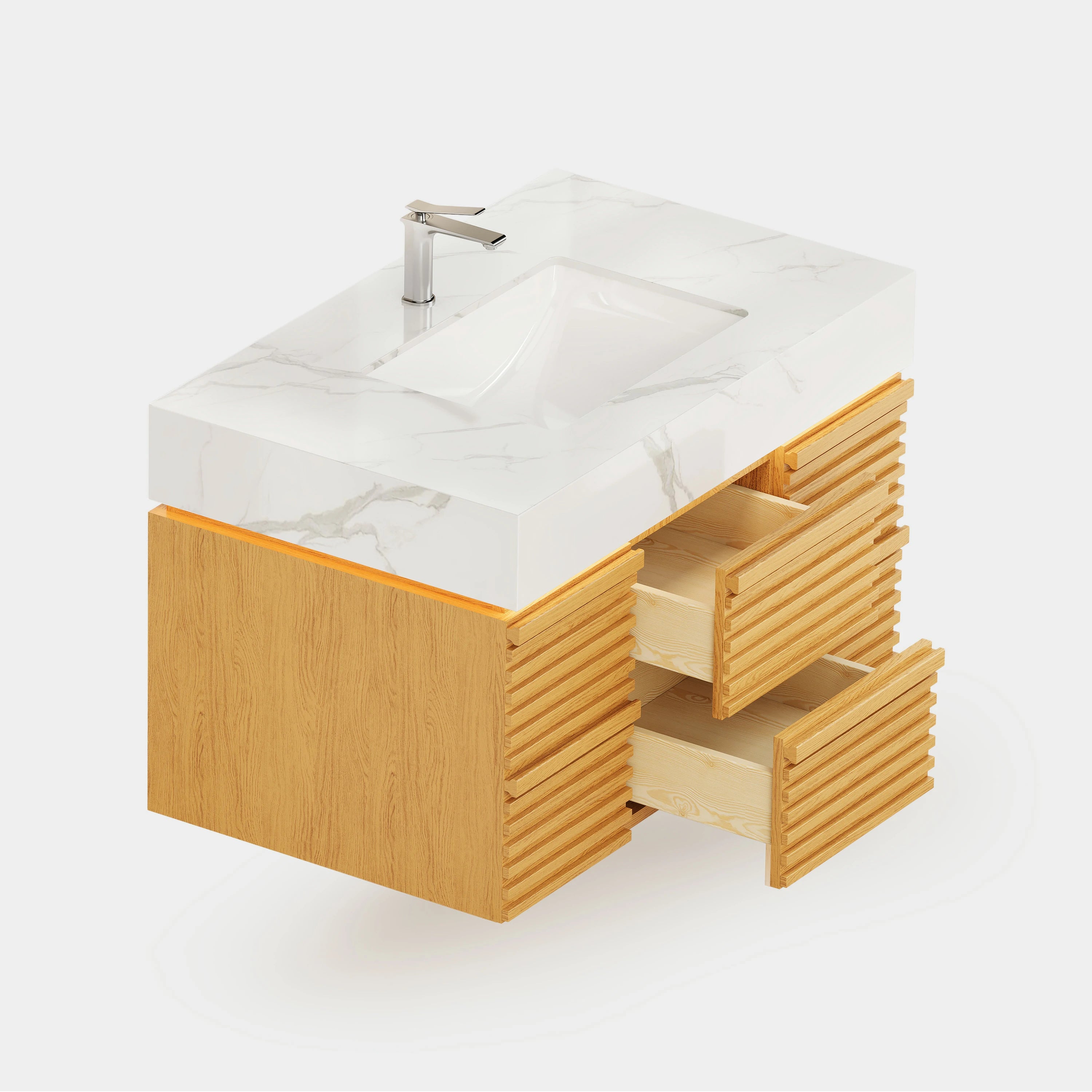 Isla Oak Bathroom Vanity 91cm W