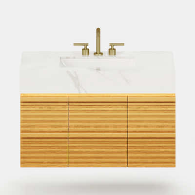 Isla Oak Bathroom Wall Mirror And Vanity Set