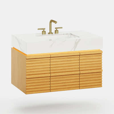 Isla Oak Bathroom Wall Mirror And Vanity Set