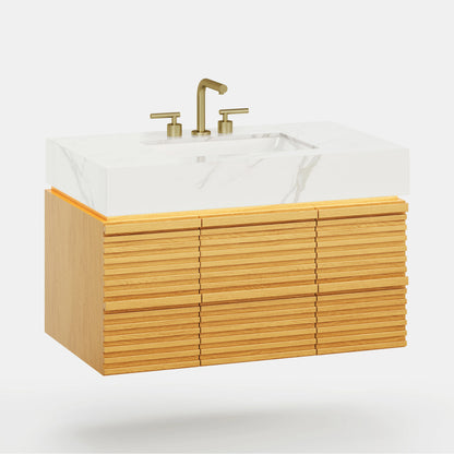 Isla Oak Bathroom Vanity 91cm W