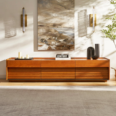 Devon Oak Media Console  And Coffee Table Set