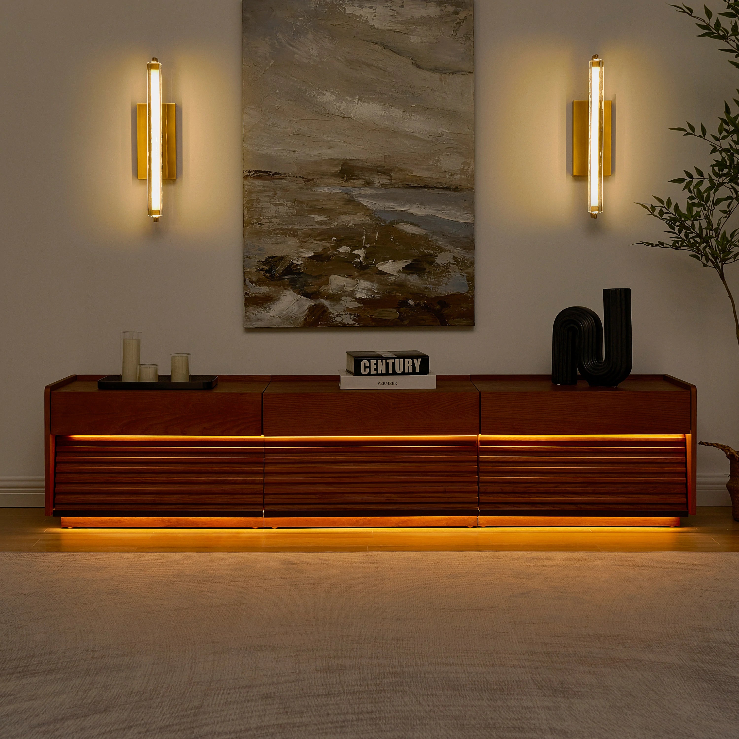 Devon Oak Media Console  70.8"