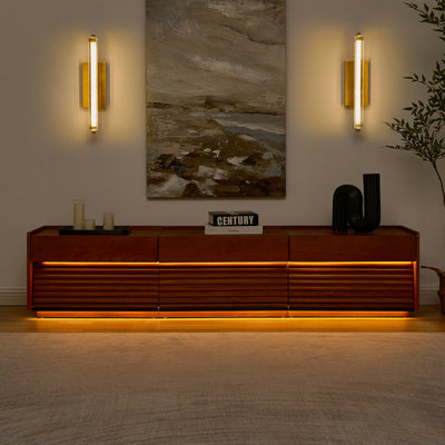 Devon Oak Media Console  And Coffee Table Set
