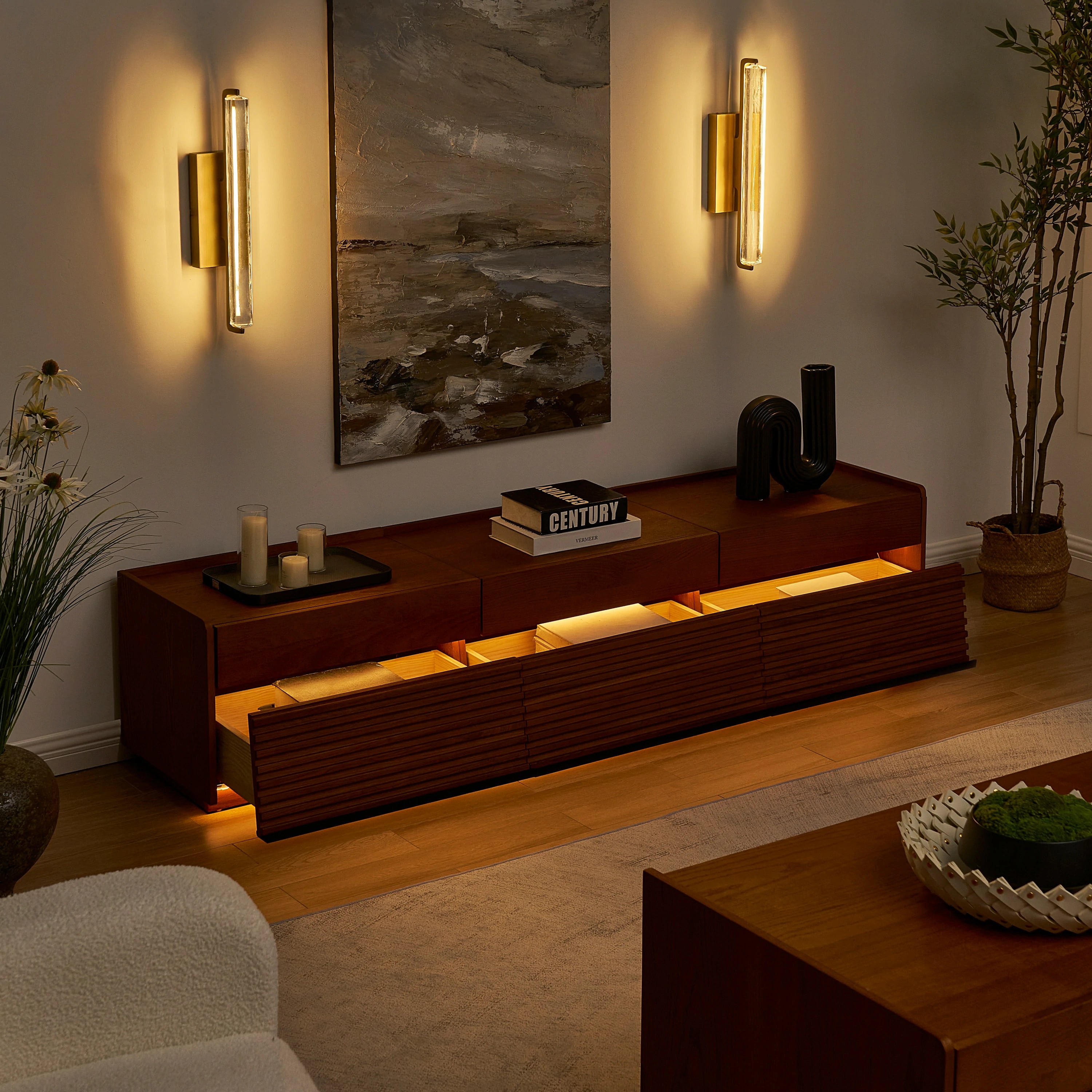 Devon Oak Media Console  70.8"