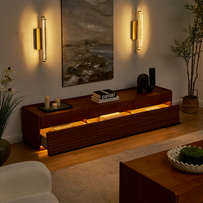 Devon Oak Media Console  And Coffee Table Set