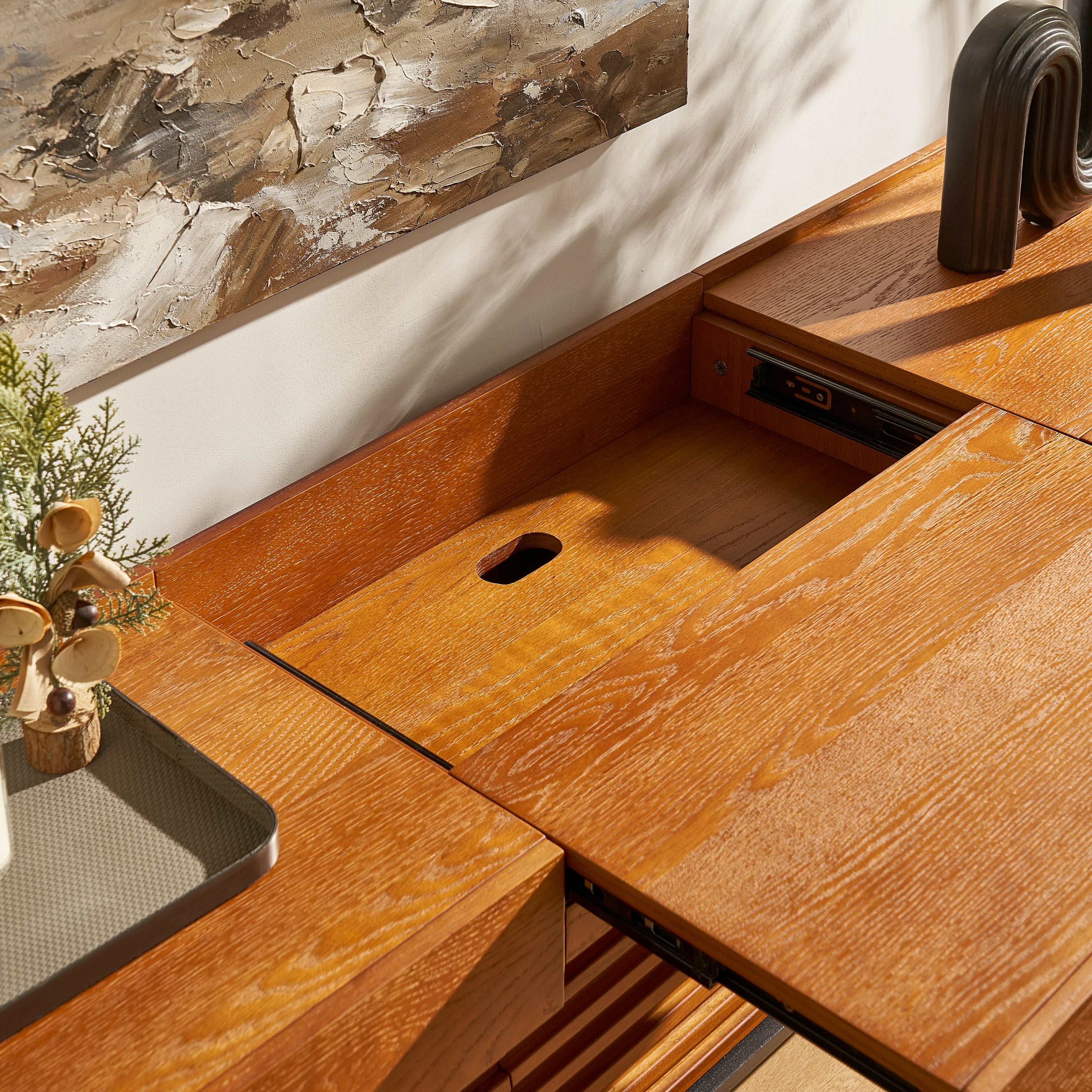 Devon Oak Media Console  70.8"