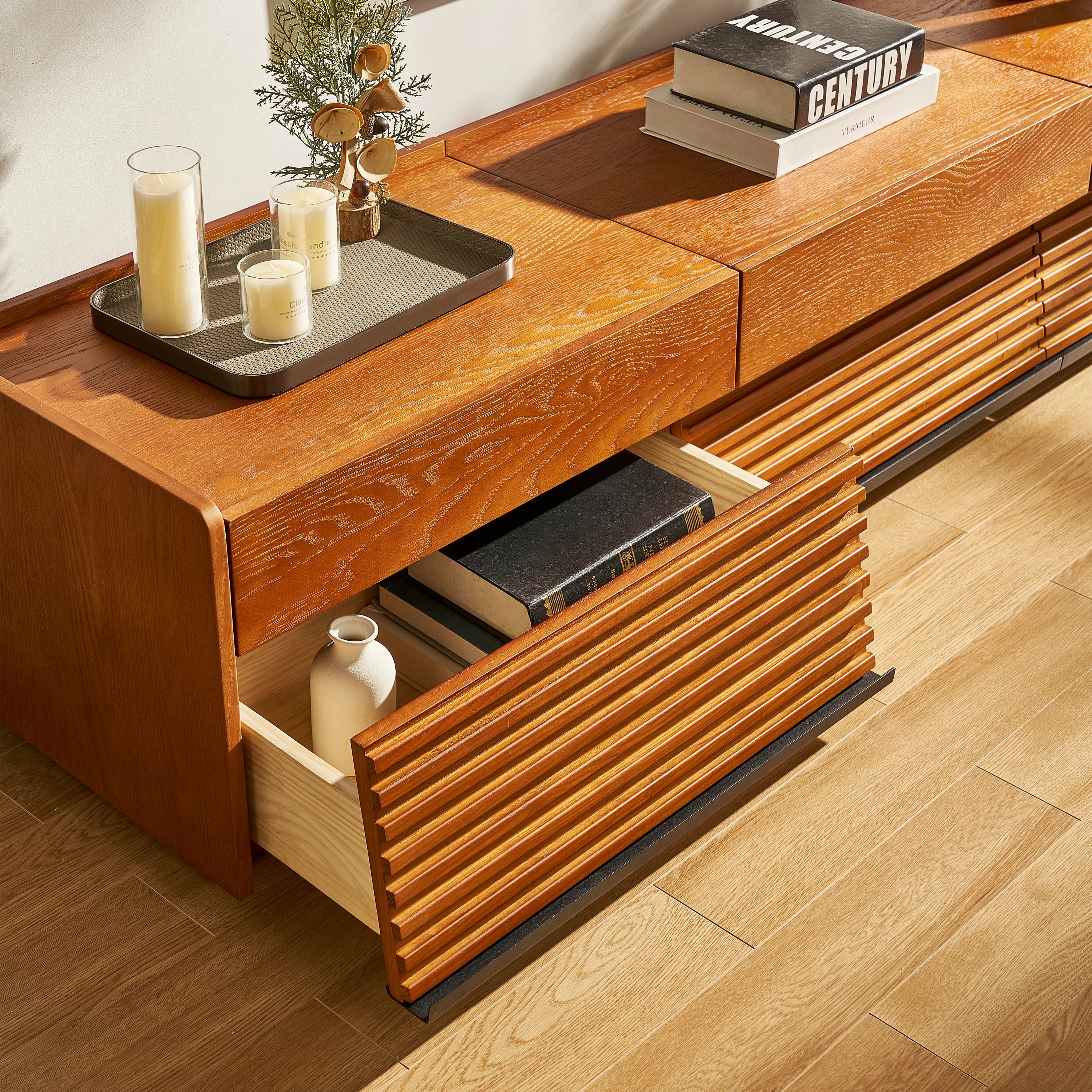 Devon Oak Media Console  70.8"