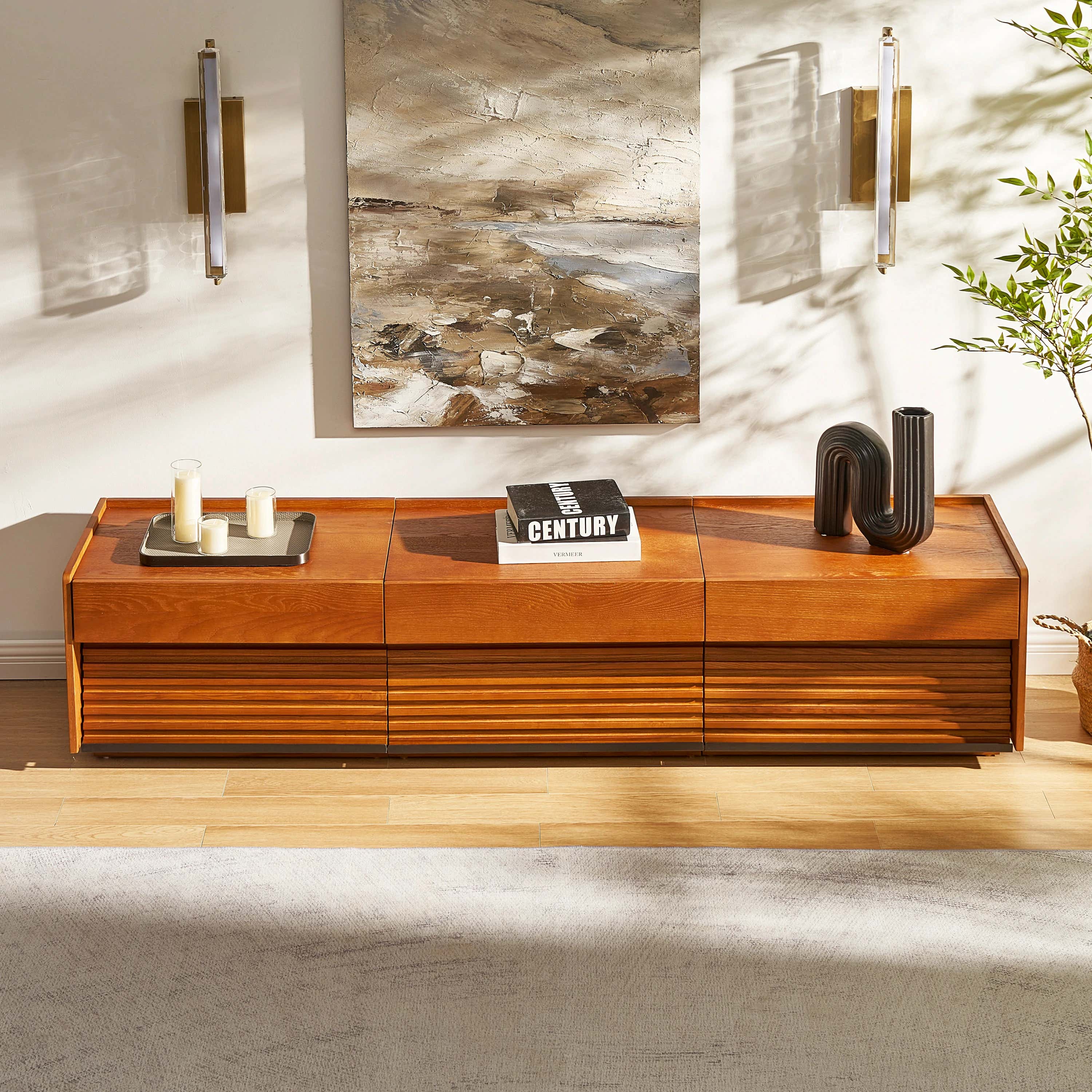 Devon Oak Media Console  71"