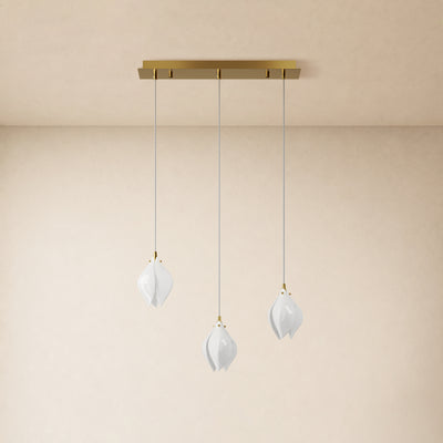Veylune Ceramic Flower Cluster Rectangular Chandelier 19.7"-60"W 