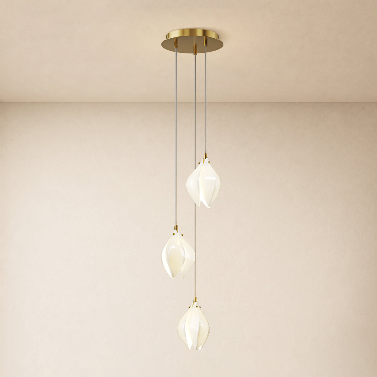 Veylune Ceramic Flower Cluster Chandelier 8"-48"D #Finish_Gold,Size_8"D