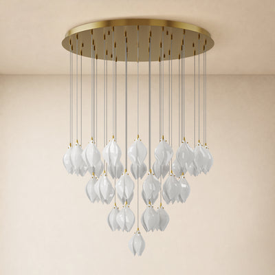 Veylune Ceramic Flower Cluster Chandelier 8"-48"D 