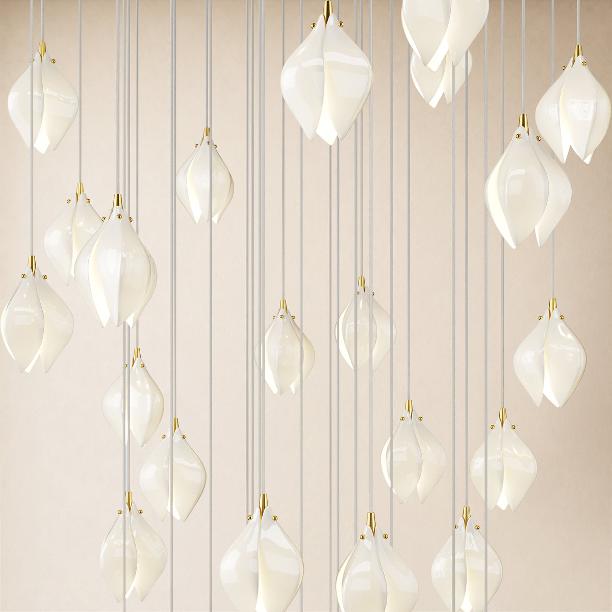 Veylune Ceramic Flower Cluster Chandelier 8"-48"D