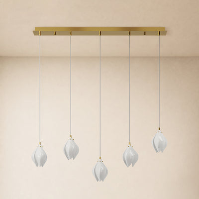 Veylune Ceramic Flower Cluster Rectangular Chandelier 19.7"-60"W 