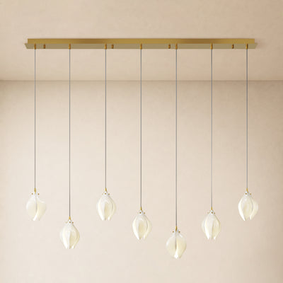 Veylune Ceramic Flower Cluster Rectangular Chandelier 19.7"-60"W 
