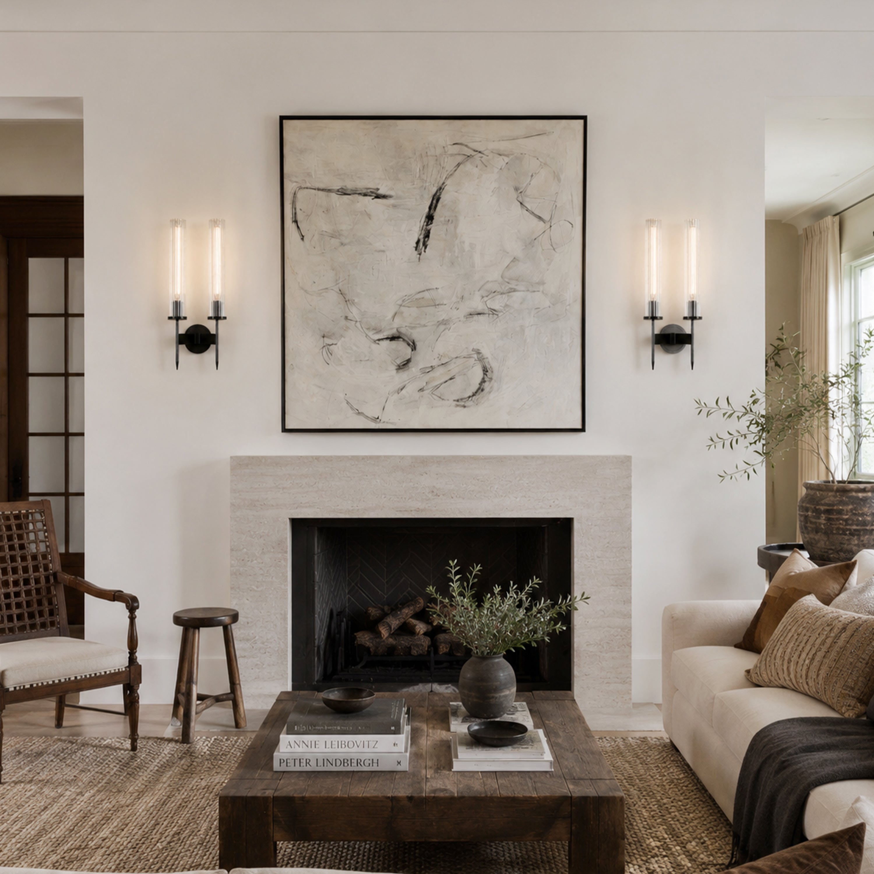 Bellmere 2 Lights Glass Wall Sconce