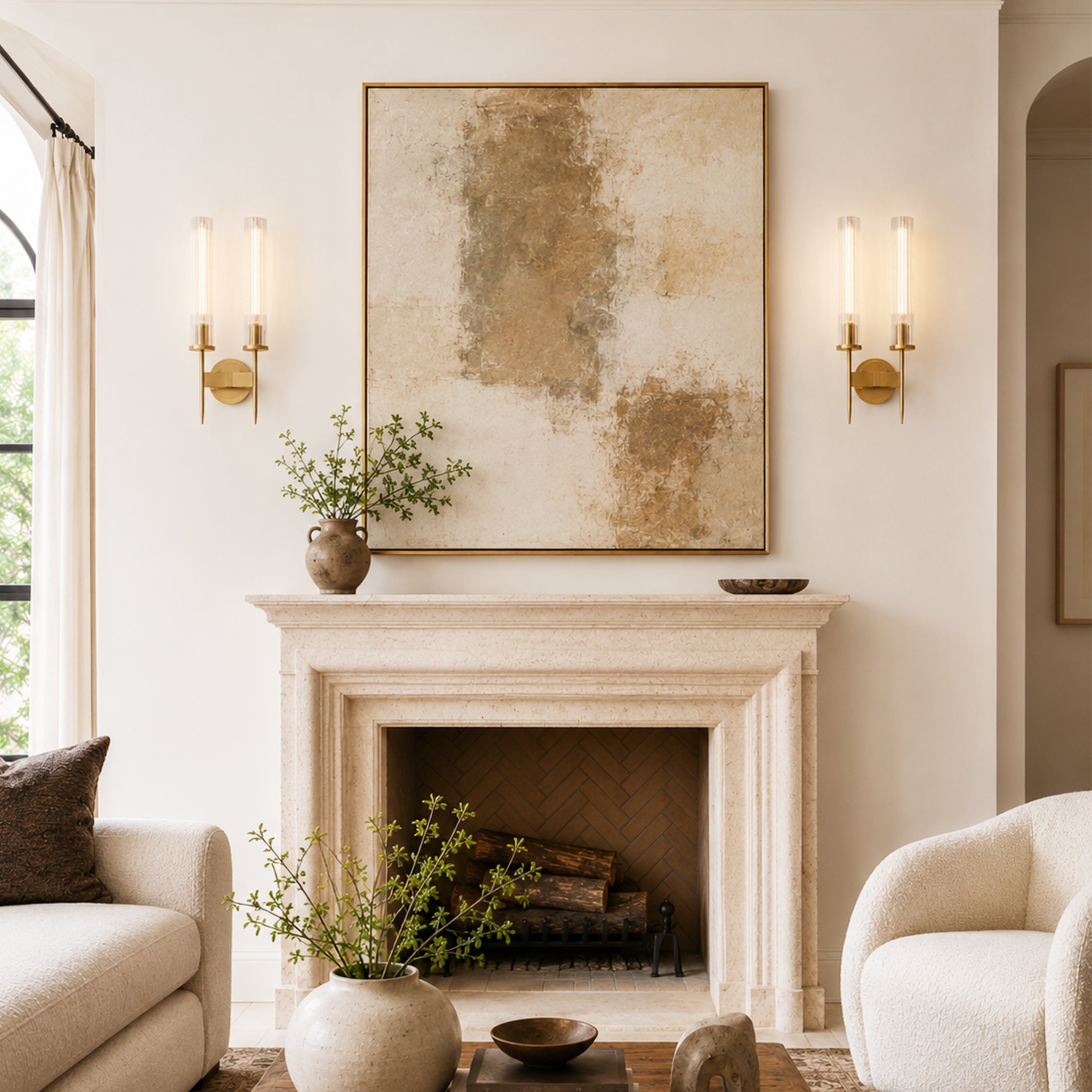 Bellmere 2 Lights Glass Wall Sconce