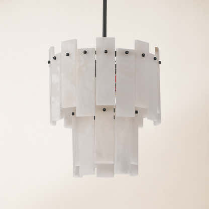 Nivislight Alabaster 2-Tier Round Pendant 13"