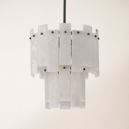 Nivislight Alabaster 2-Tier Round Chandelier 33cm