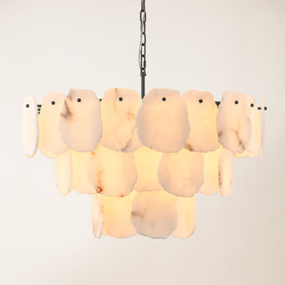 Moira Alabaster Multi-Tier Round Chandelier 81cm D