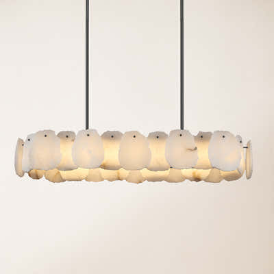 Moira Alabaster Oval Chandelier 43"W