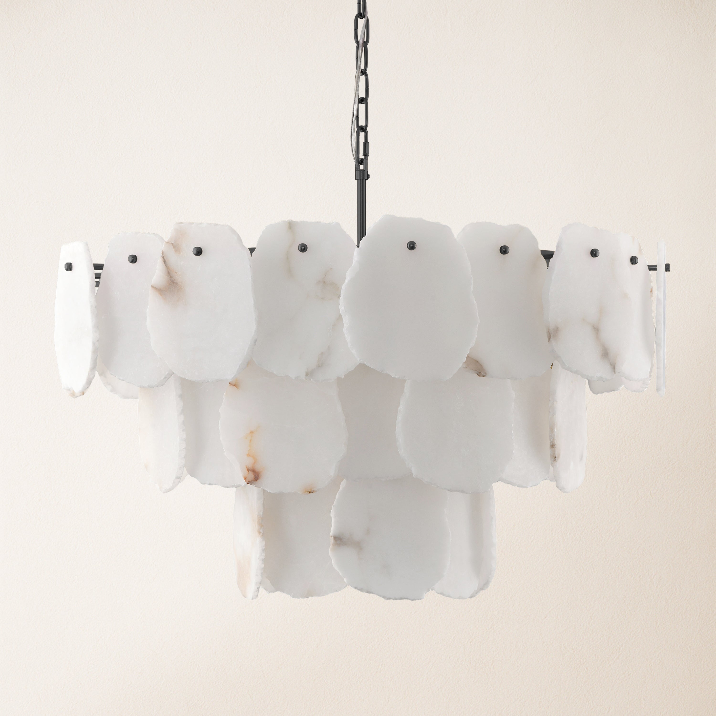 Moira Alabaster Multi-Tier Round Chandelier 81cm D